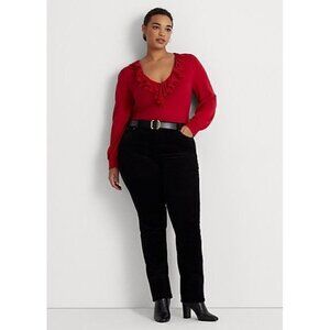 NWOT Ralph Lauren High Waisted Corduroy Pants Black 10